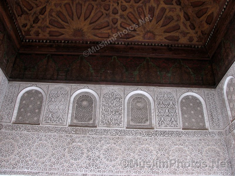 Details of walls within the Ben Youssef Medressa
